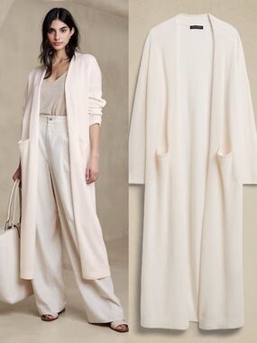 Banana Republic Cora 100% cashmere duster long open cardigan sweater